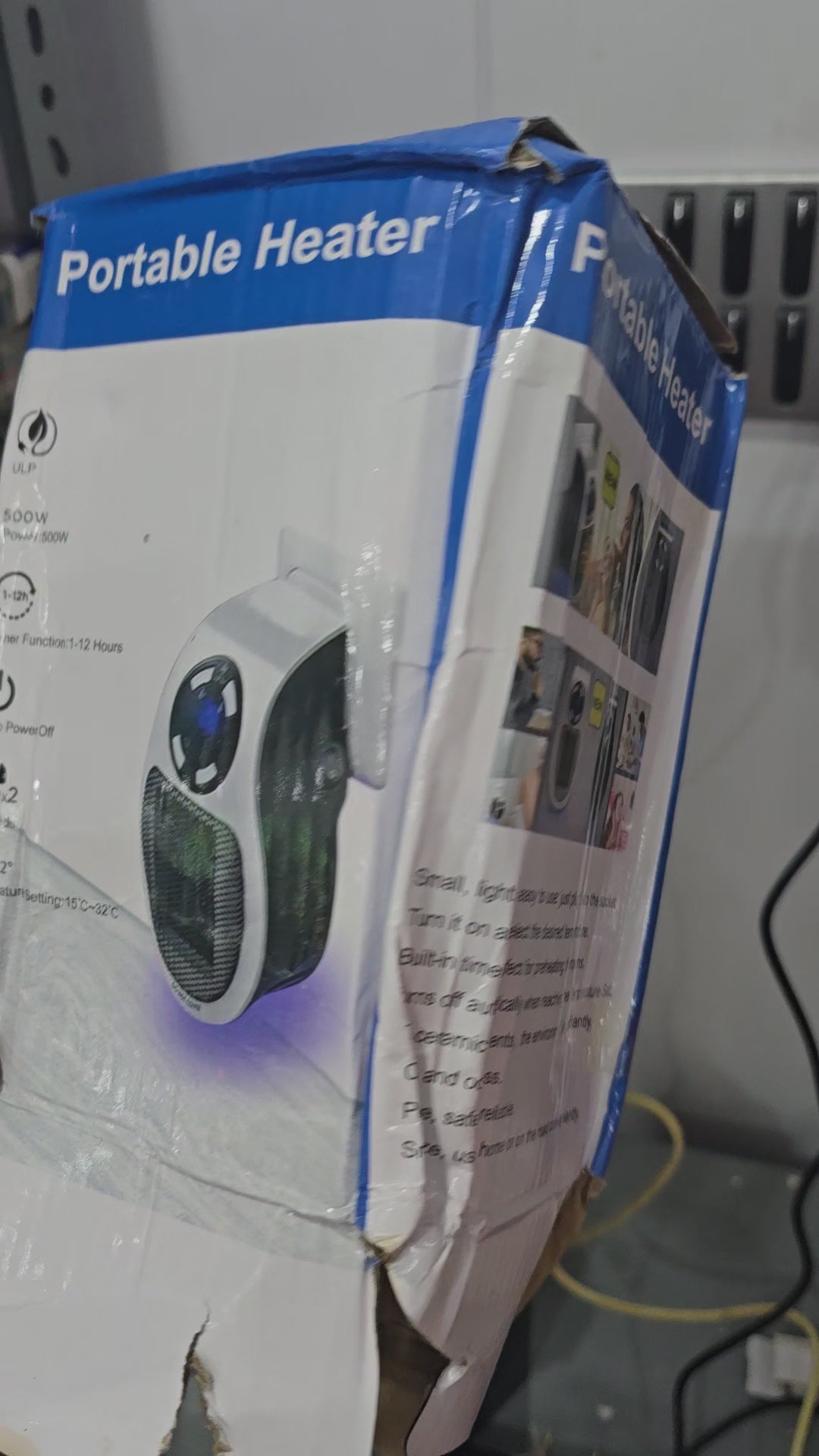 Portable Wall Plug Room Heater – Fast Heating, 12H Timer, 2-Speed Fan | 15°C–32°C Adjustable