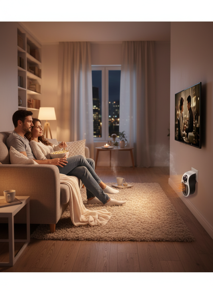 Portable Wall Plug Room Heater – Fast Heating, 12H Timer, 2-Speed Fan | 15°C–32°C Adjustable