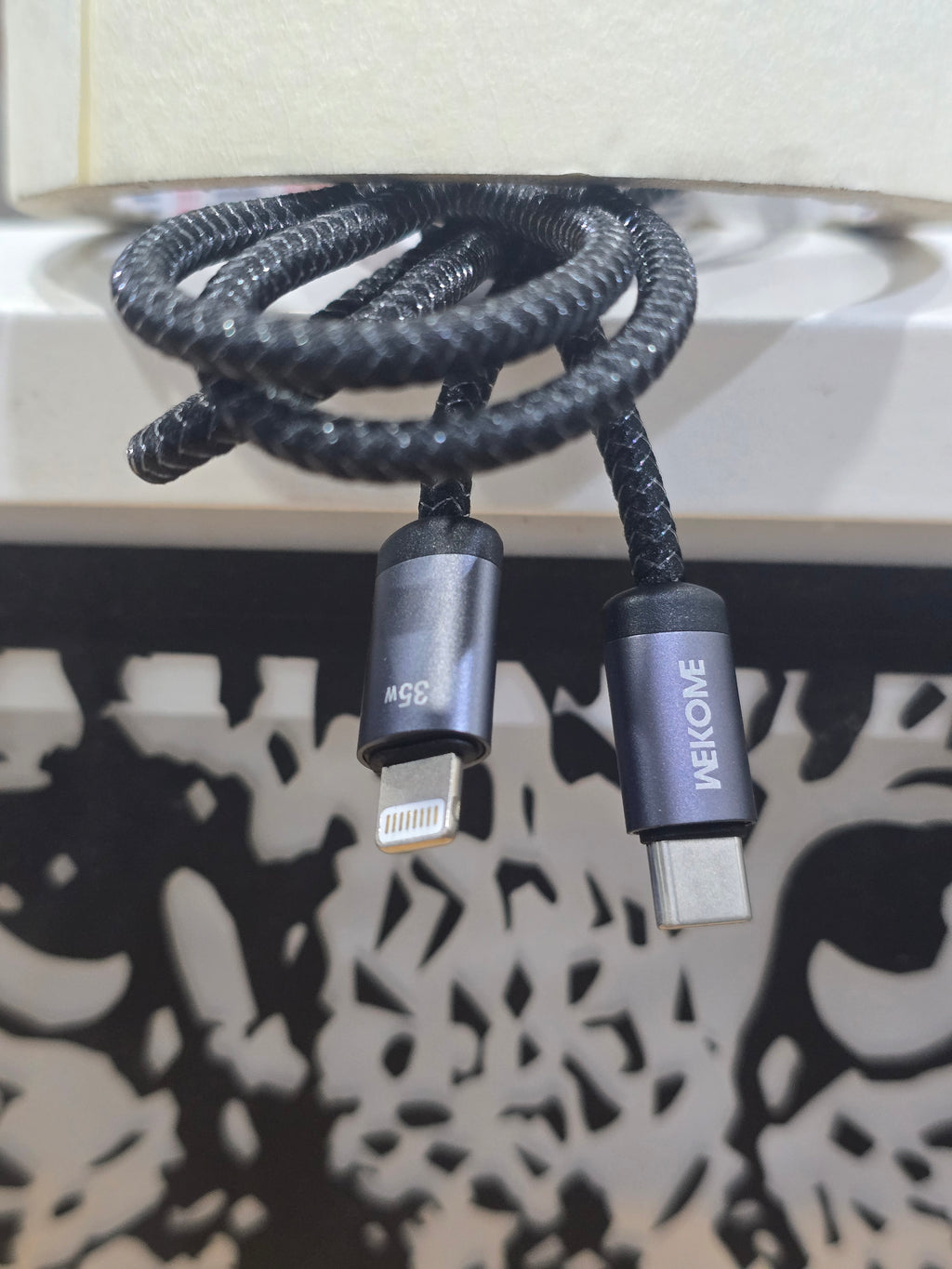 WEKOME Type-C to iPhone PD 35W Fast Charging Data Cable (1 Meter, Braided Nylon)