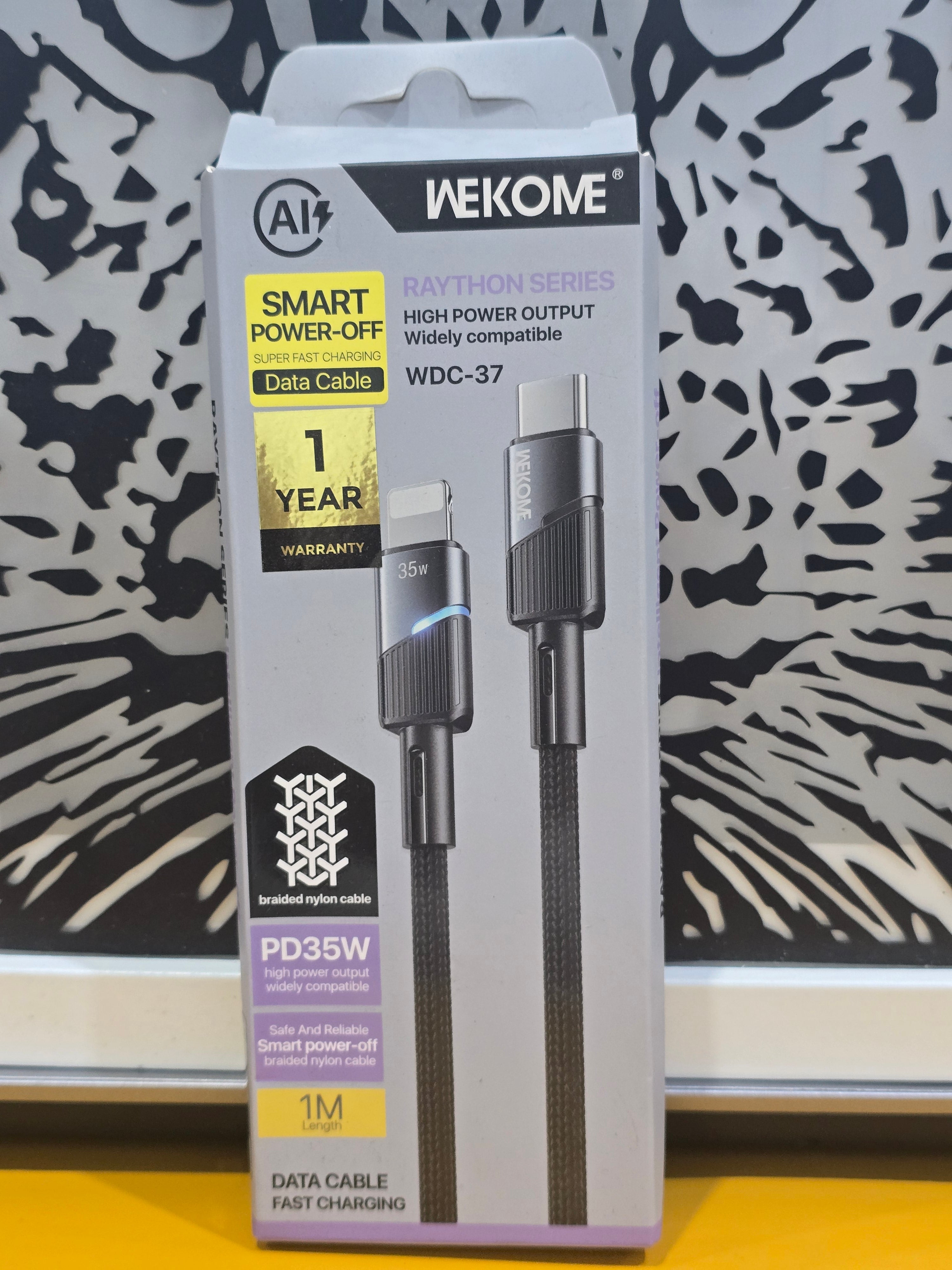 WEKOME PD 35W Fast Charging USB-C to USB-C Braided Data Cable (1M) – WDC-37