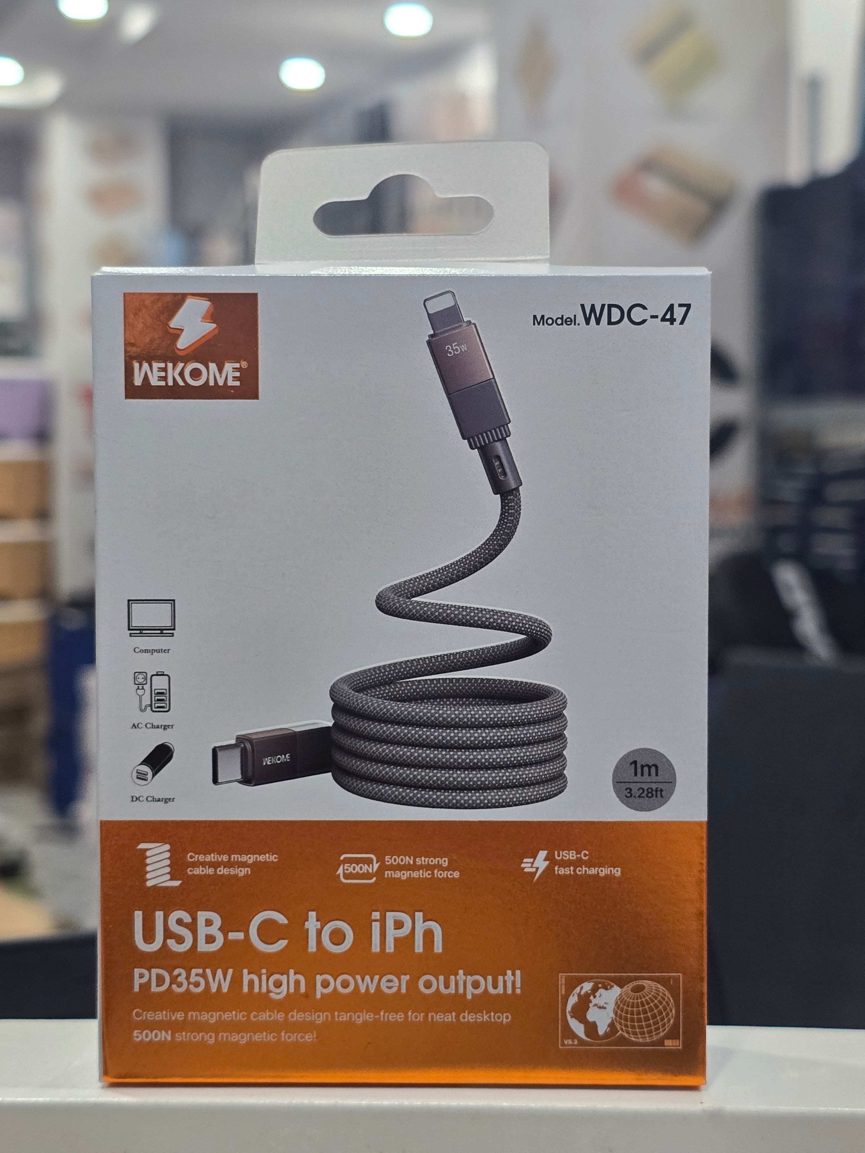 **WEKOME WDC-47 USB-C to Lightning Magnetic Cable – PD 35W Fast Charging, 1m (3.28ft)**
