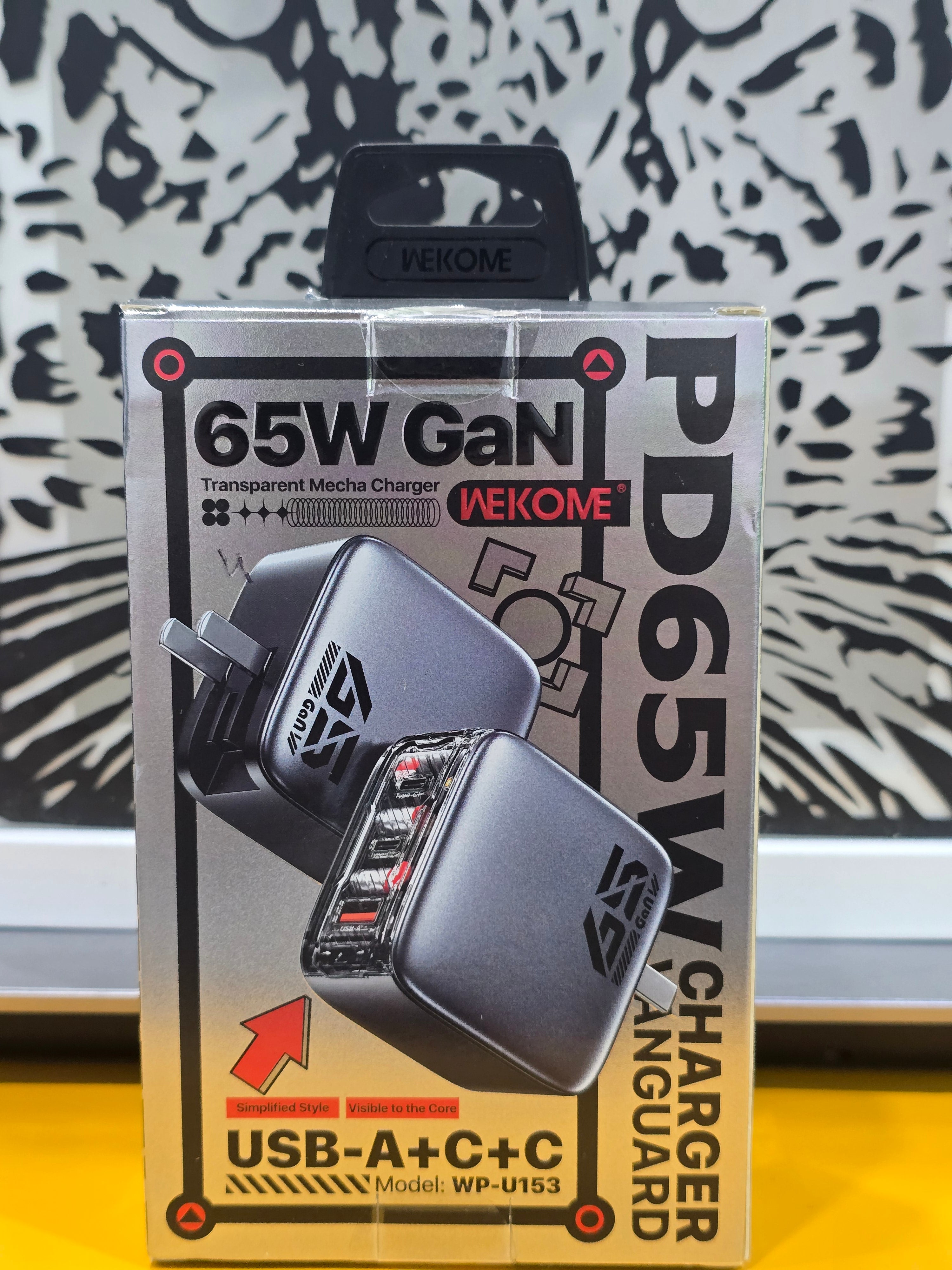 WEKOME PD65W GaN Fast Charging Wall Charger Laptop & Phone Chargers – Vanguard Series Transparent Mecha (WP-U153)