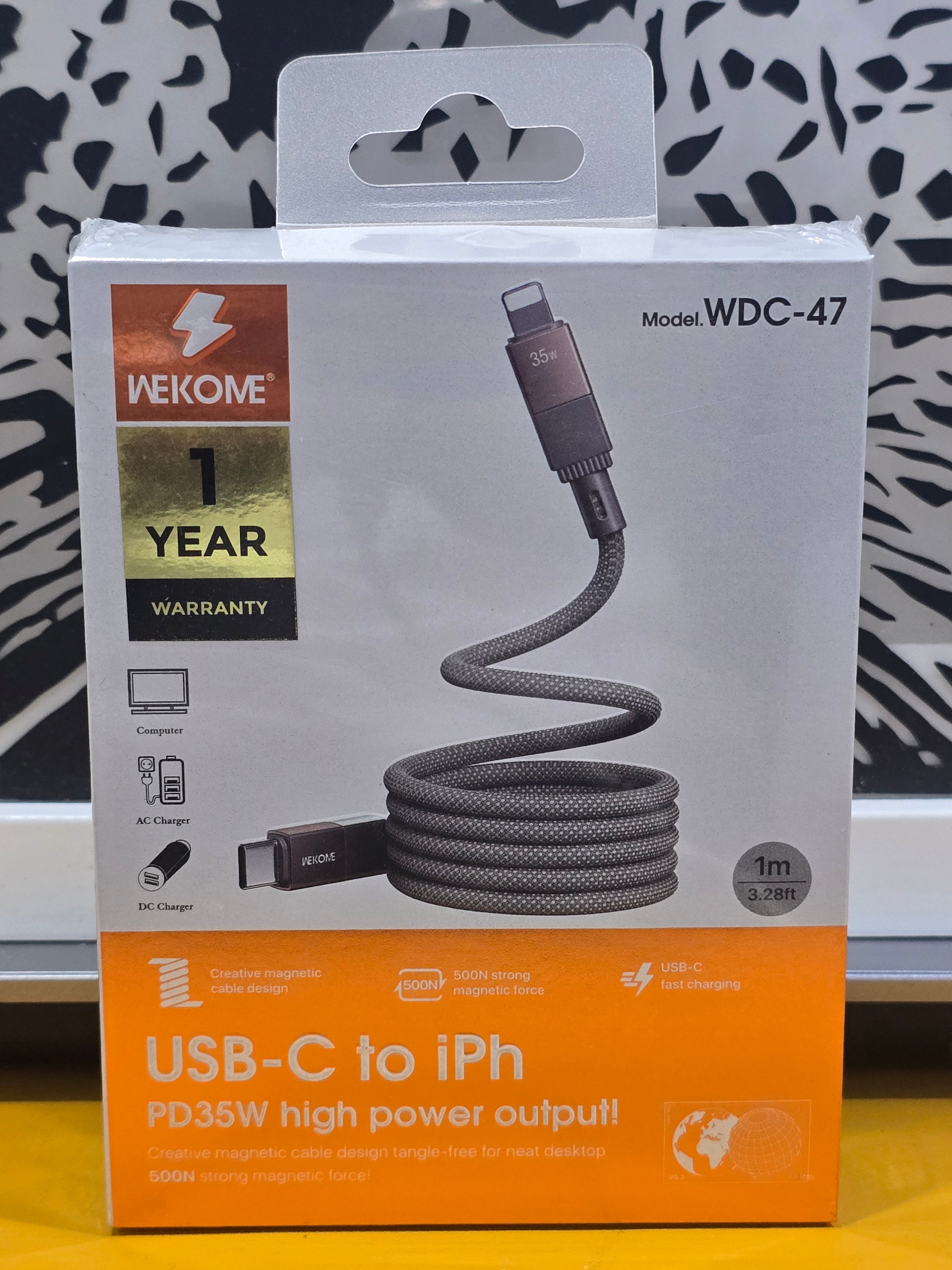 **WEKOME WDC-47 USB-C to Lightning Magnetic Cable – PD 35W Fast Charging, 1m (3.28ft)**