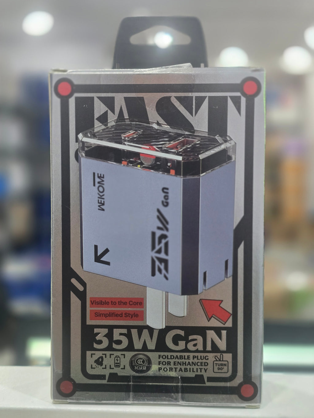 WEKOME 35W GaN Power Adapter – Compact Fast Charging with Foldable Plug