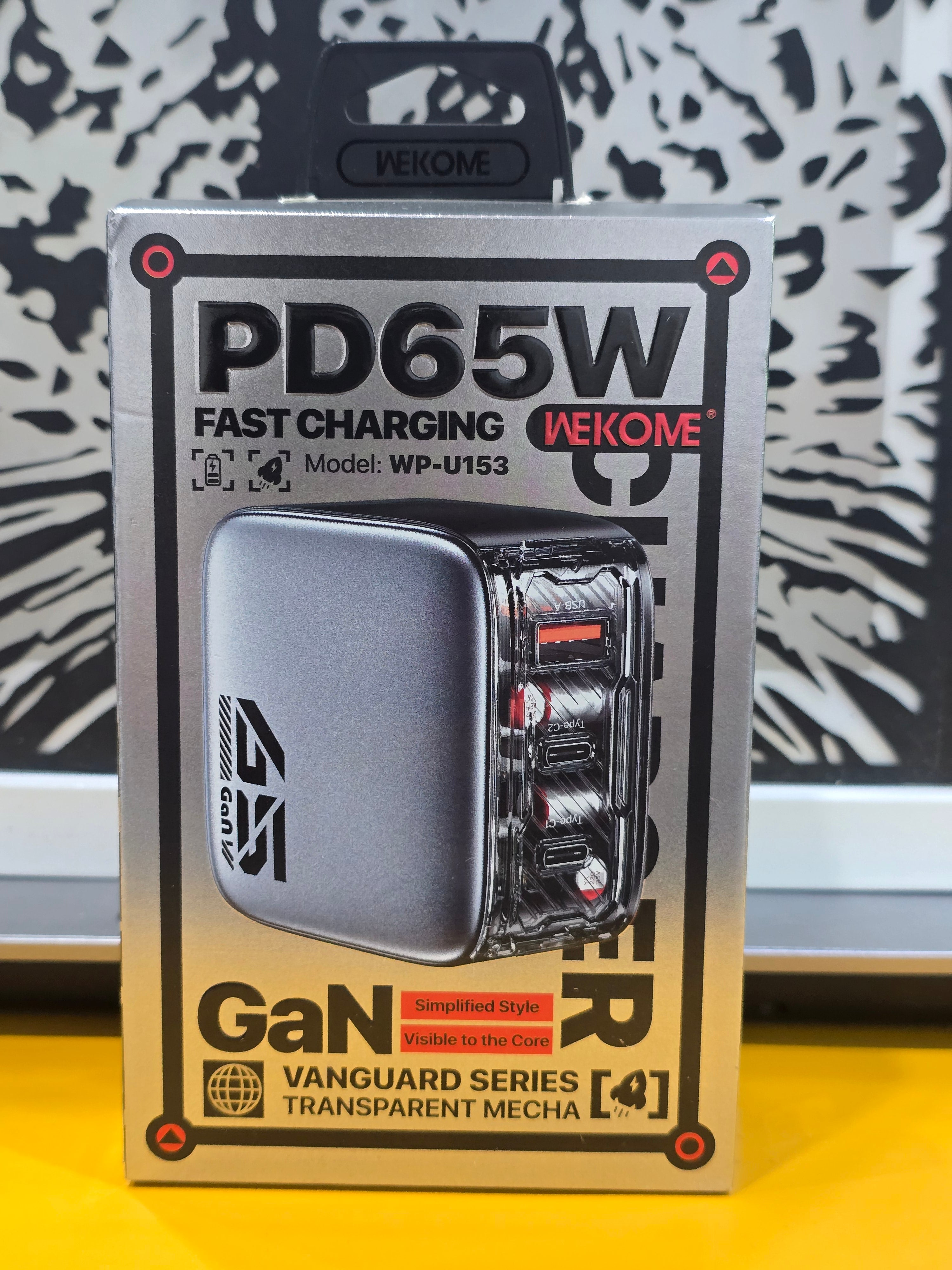 WEKOME PD65W GaN Fast Charging Wall Charger Laptop & Phone Chargers – Vanguard Series Transparent Mecha (WP-U153)