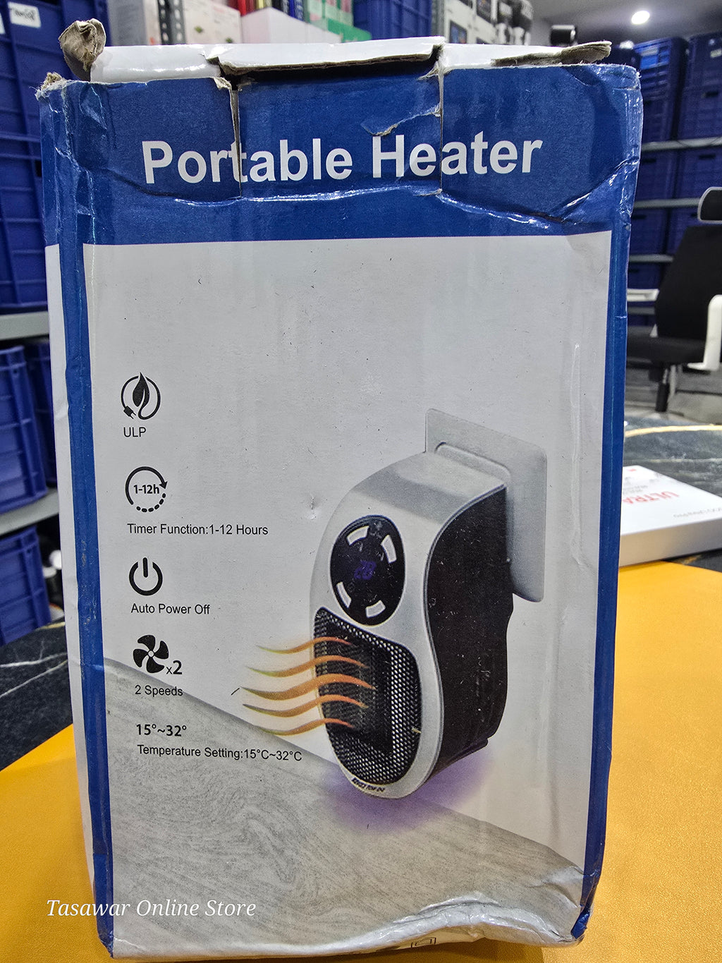 Portable Wall Plug Room Heater – Fast Heating, 12H Timer, 2-Speed Fan | 15°C–32°C Adjustable